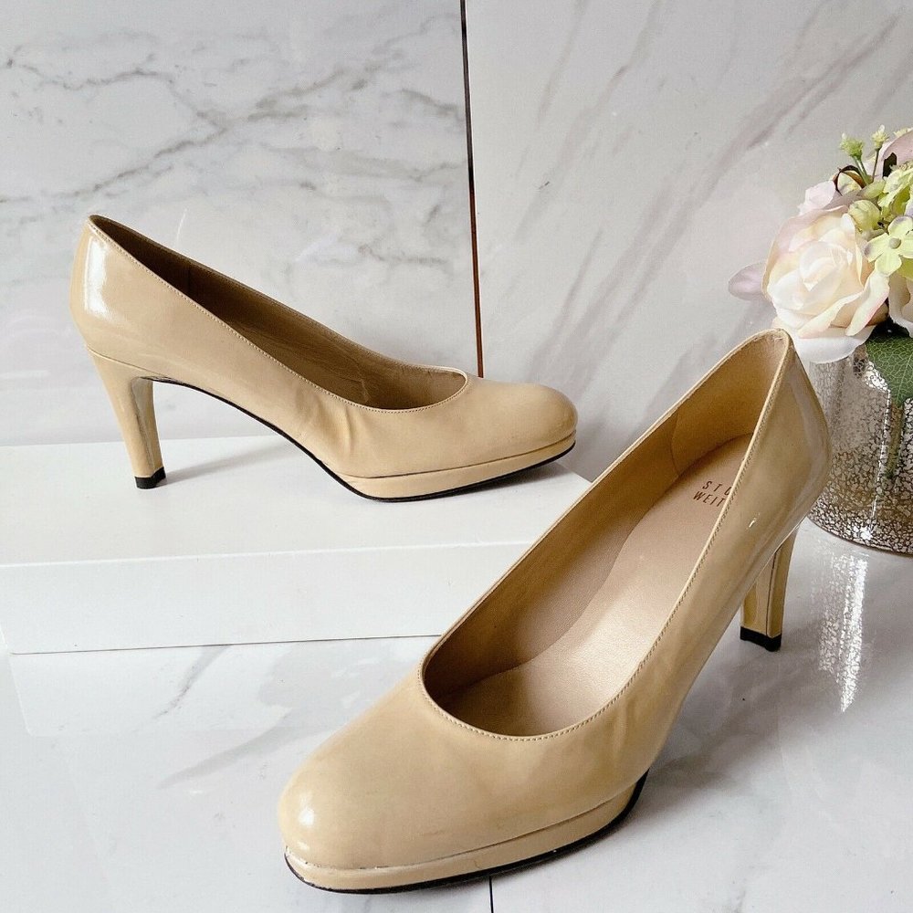 Stuart Weitzman Blog Platform Heel Pumps Nude 7.5‎